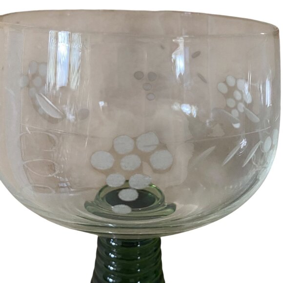 Schott Zwisel 5 Crystal Wine Goblets Glasses Beehive Stems Etched Floral Design - Picture 4 of 10